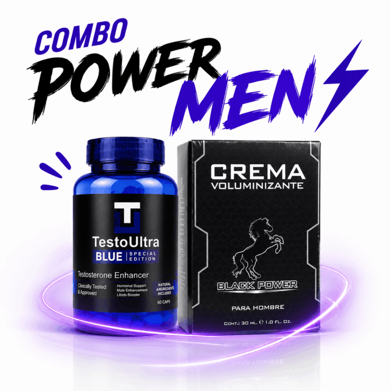 Combo Power Men con TestoUltra Blue y crema Black Power