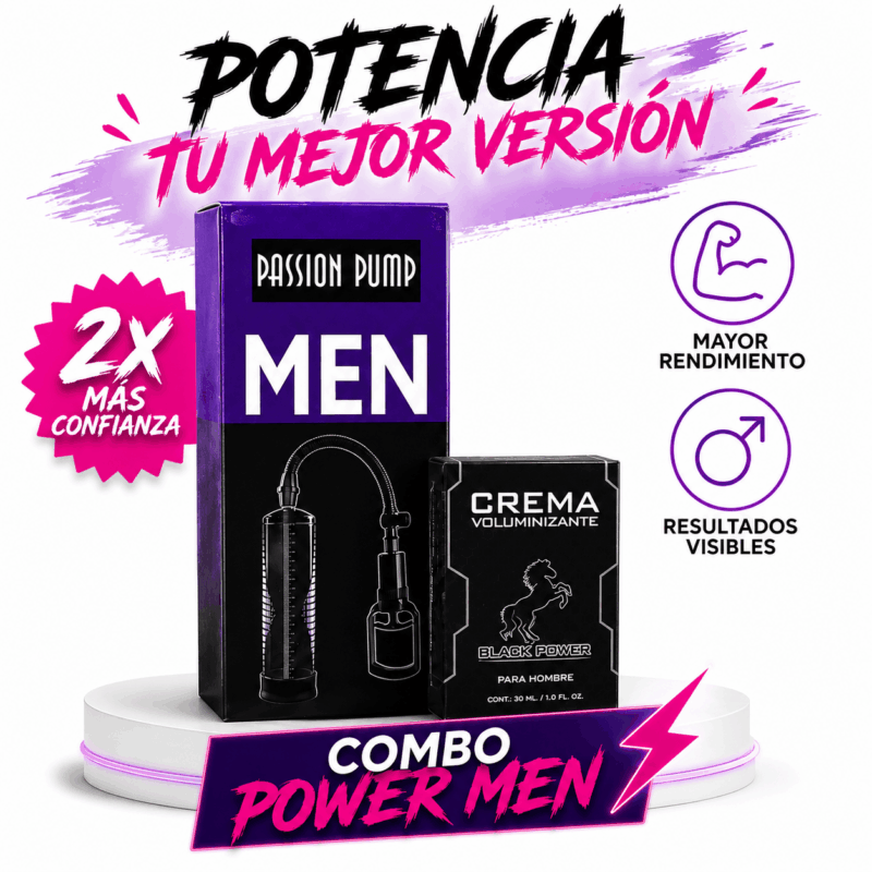 Combo Passion Pump Men con crema Black Power de 30 ml